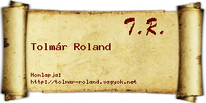 Tolmár Roland névjegykártya