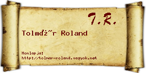 Tolmár Roland névjegykártya
